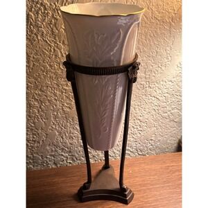 Pfalzgraff American Artware Bone China Vase with Metal Stand Home Decor